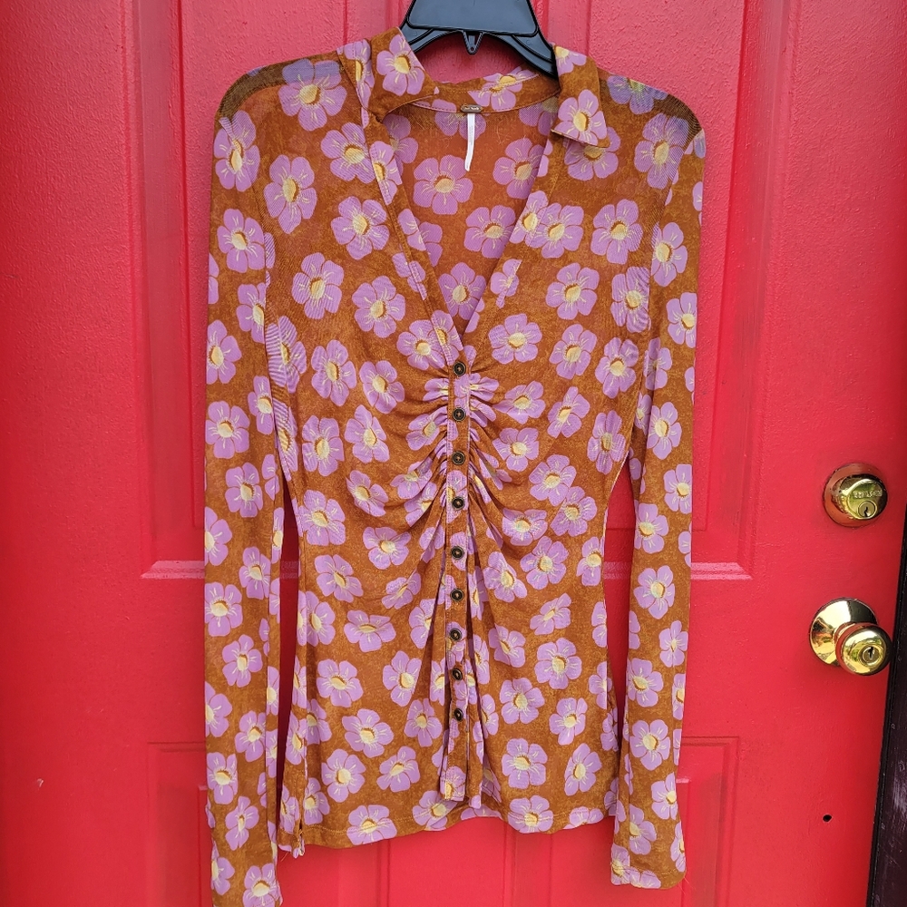 Free People button up top